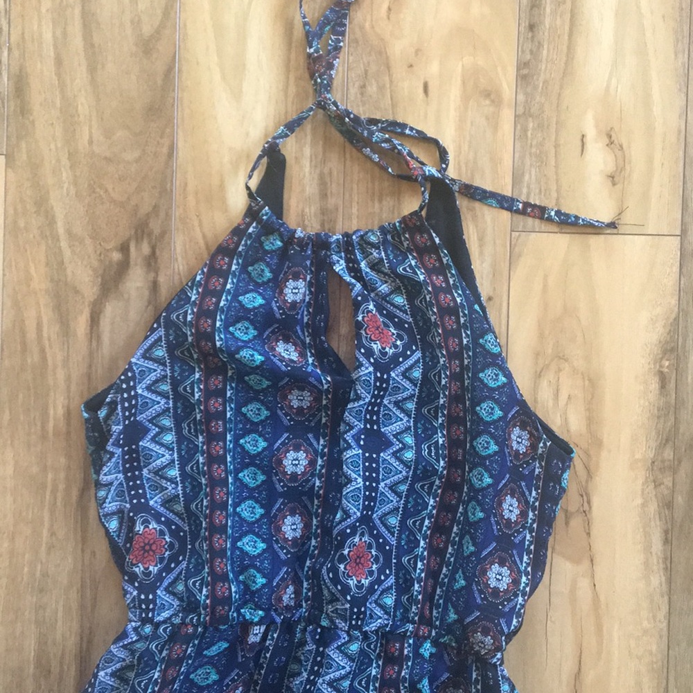 SOLD ON ANOTHER SITE!! Blue Maxi Halter Dress - Picture 2 of 4